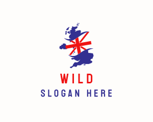 Union Flag - United Kingdom Flag Map logo design
