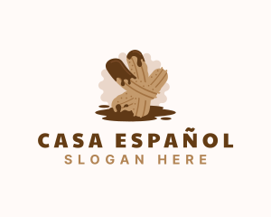 Spanish - Chocolate Churros Dessert logo design