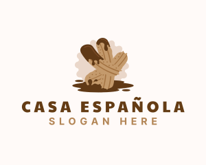 Spanish - Chocolate Churros Dessert logo design