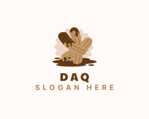 Sweet - Chocolate Churros Dessert logo design