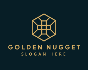 Golden Hexagon Cross logo design