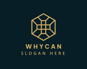 Golden - Golden Hexagon Cross logo design