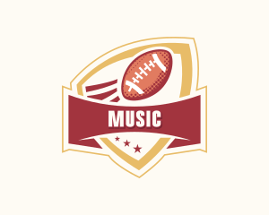 Quarterback - American Football Shield logo design