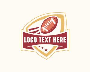 Red Ball - American Football Shield logo design