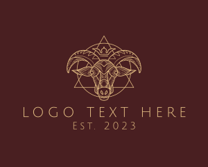 Halloween - Occult Goat Symbol logo design