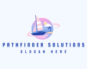 Wayfinding - Beach Yacht Travel logo design