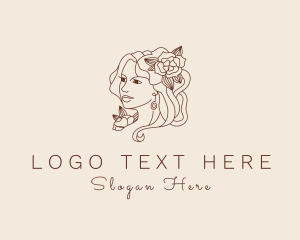 Female - Gold Floral Luxe Beautiful logo design