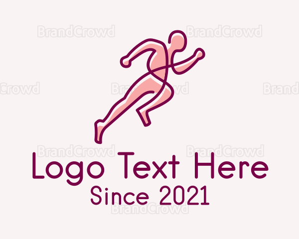 Monoline Running Athlete Logo