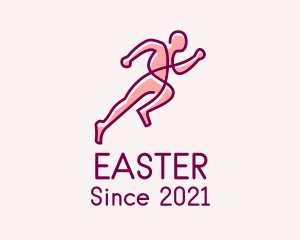 Marathon - Monoline Running Athlete logo design