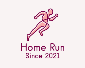 Monoline Running Athlete logo design