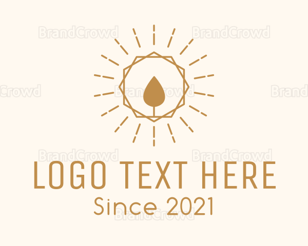 Sunburst Candle Flame Decor Logo