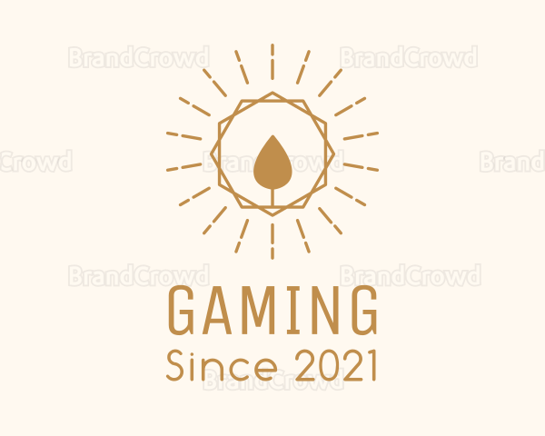 Sunburst Candle Flame Decor Logo