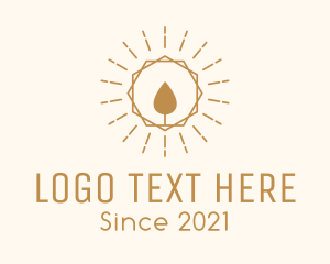 Golden - Sunburst Candle Flame Decor logo design