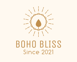 Sunburst Candle Flame Decor logo design