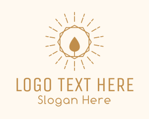 Sunburst Candle Flame Decor Logo