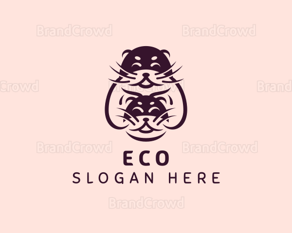 Cute Otter Wildlife Zoo Logo