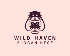 Cute Otter Wildlife Zoo logo design