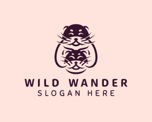 Cute Otter Wildlife Zoo logo design