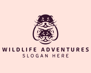 Cute Otter Wildlife Zoo logo design