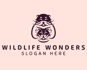 Cute Otter Wildlife Zoo logo design