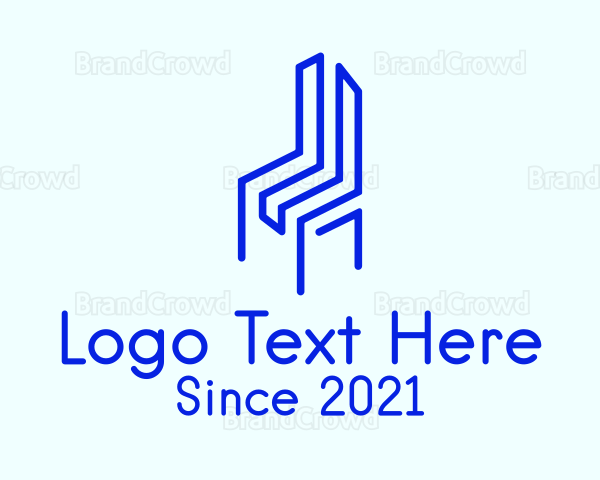 Blue Geometric Chair Logo
