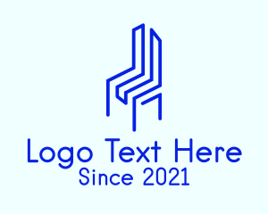 Upholstery - Blue Geometric Chair logo design