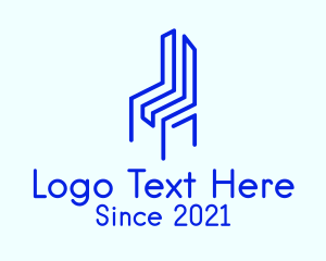 Geometric - Blue Geometric Chair logo design