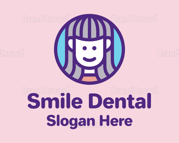 Cute Smiling Girl Logo