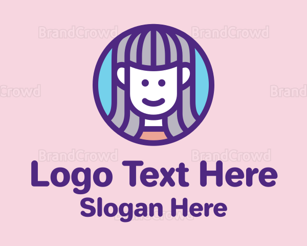 Cute Smiling Girl Logo