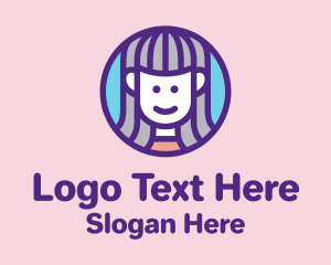 Teen - Cute Smiling Girl logo design