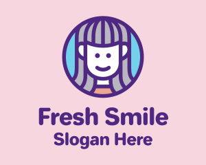 Cute Smiling Girl logo design