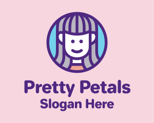 Cute Smiling Girl logo design