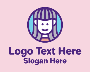 Cute Smiling Girl Logo