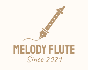 Flute - Fountain Pen Flute logo design