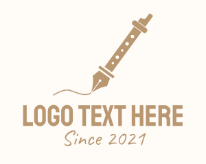 Writting - Fountain Pen Flute logo design