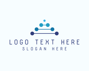 Blue Tech Letter A logo design