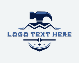 Construction Tool - Roof Hammer Renovation logo design