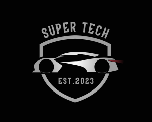 Super Car Racing Shield logo design