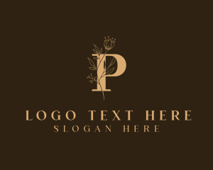 Organic - Flower Garden Letter P logo design