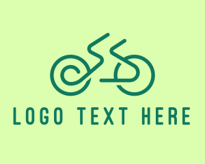 Bicycle - Minimal Green Bicycle logo design