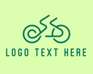 Minimal Green Bicycle Logo