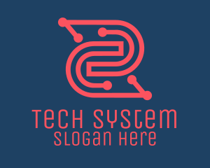 System - Software Program Circuit logo design