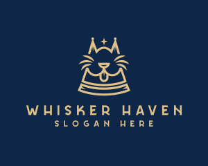 Whisker - Royalty Cat Crown logo design