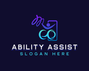 Handicap - Disability Gymnastic Ribbon logo design
