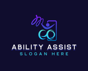 Disability Gymnastic Ribbon  logo design