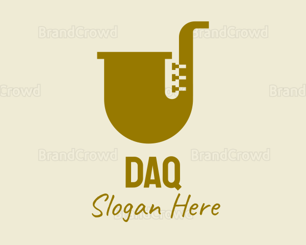Simple Brass Saxophone Logo