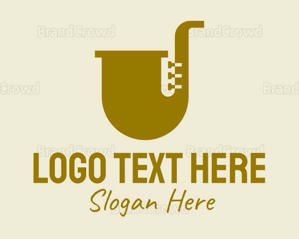 Simple Brass Saxophone Logo