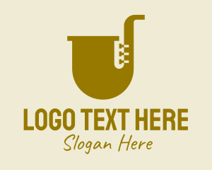 Saxophone Player - Simple Brass Saxophone logo design