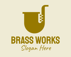 Simple Brass Saxophone   logo design