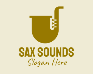 Sax - Simple Brass Saxophone logo design